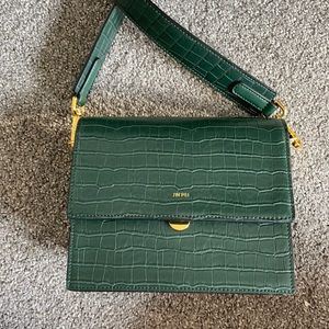 JW PEI mini crocodile flock bag | green
